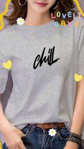 HIGH QUALITY CHILL MINIMALIST CHARACTER GRAPHIC PRINTED TOPS WOMEN/LADIES WEAR TSHIRT