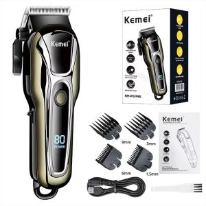 Kemei | Máy Cắt Tóc Không Dây Kemei PG1990A Máy Cắt Tóc Chuyên Nghiệp Dành Cho Nam Với Pin Sạc Và Lược Giới Hạn Máy Cắt Tóc