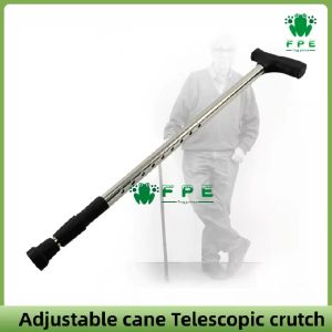 【Local shipment】Adjustable cane Telescopic crutch Quad Cane Adult Heavy Duty Tungkod Quadcane Stainless steel Trusty Cane for Elders Procare Heavy Duty Quad Cane T-Type Handle