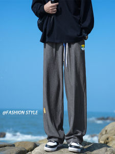 American Style Casual Pants Mens Spring Autumn Pure Color Straight Leg Long Sports Breathable Versatile High Street Trendy Brand