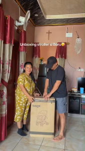 BEIGE Stroller Bayi Kereta Dorong Lipat traveling two way newborn portable mudah dibawa