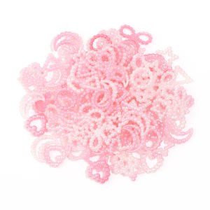 1 Bag Nail accessories 3d Nail Charm ABS Love Bow Pentagram Nail Accessories Mixed Pink White resin Hollow Pearl for Manicure