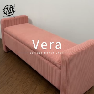 CHF Vera Storage Bench Chair/penyimpanan bangku kerusi /储物长椅/ color: Beige/Pink/Grey