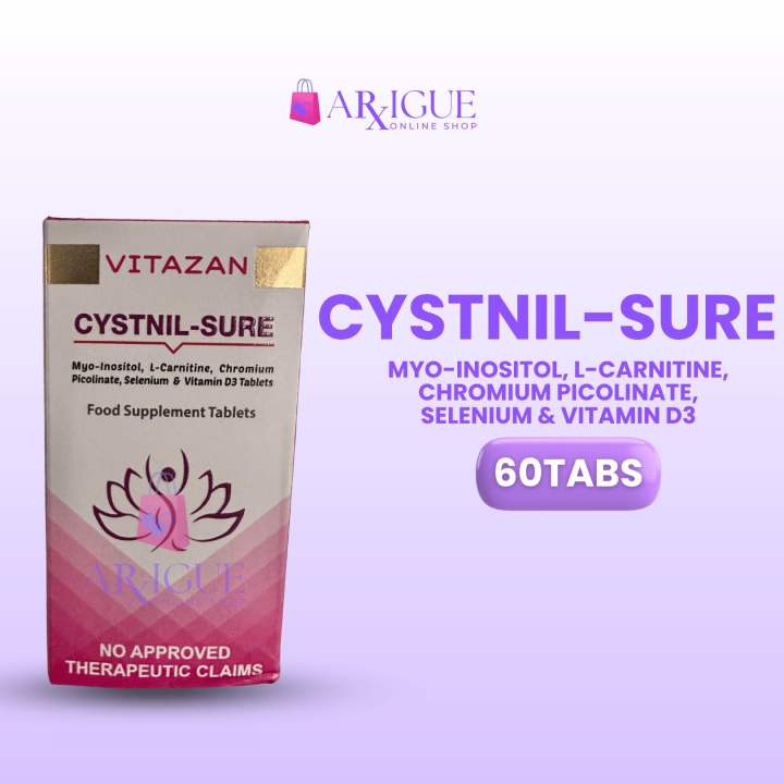 CYSTNIL-SURE MYO-INOSITOL L-CARNITINE CHROMIUM PICOLINATE SELENIUM &  VITAMIN D3 60 TABLETS L-Carnitine Supplement Selenium And Nutritional  Tablets - Lazada | Lazada PH