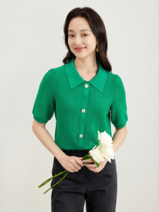 Koradior | New Summer Short Sleeve Elegant Versatile Icy Silk Knit T-shirt