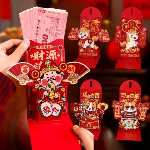 CNY 3D Lucky Money Bag 2026 Cartoon Horse Red Envelope Creative Red Pocket New Year Gift Hong Bao (in stock)