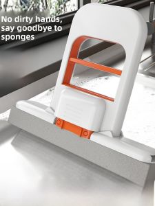 Foldable Mini Mop Replace Cloth Handheld Glass Table Surface Bathroom Lazy Water Absorption Mop Sponge Head Household Cleaning Tool