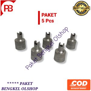 [5/20/100Pcs] Tutup Pentil Nekel Pembuka isi Spuyer Pentil Ban Sepeda Motor Mobil