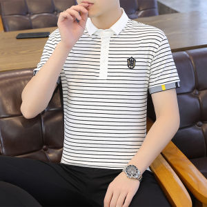 Áo Thun Polo Tay Ngắn Mùa Hè Bằng Cotton Lụa Băng Tay Lửng Cổ Polo Cotton Nguyên Chất Thời Trang Nam