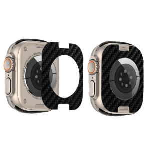 9D Carbon Fiber Rear Film For Apple Watch Series 10 42mm 46mm 9 8 7 41mm 45mm Ultra 2 49mm 6 5 4 SE 40mm 44mm 3 2 1 38mm 42mm Anti-Fingerprints Watch Back Cover Bumper Protector