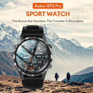 Aolon GT5 Pro Smart Watch Men Compass Bluetooth Call Monitor Sport Waterproof Running Pace Smartwatch 1.6 inch HD Screen NFC Blood Oxygen Sleep Monitor jam tangan pintar lelaki Touch Screen Fitness Tracker