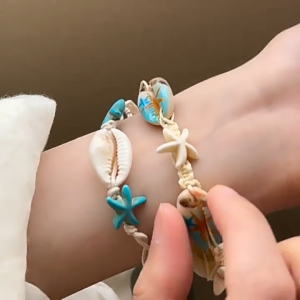 Ganten🍎Gelang Bintang Kerang Alami Gaya Liburan Musim Panas Gelang Wanita yang Dapat Disesuaikan