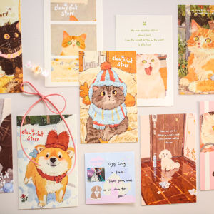 Nhà Sách Giấy Hộp Đựng Thiệp Chúc Mừng Dễ Thương Ấm Áp Chữa Lành Vết Thương Vật Nuôi Chân Mèo Chuột Thỏ Mr. Paper Series