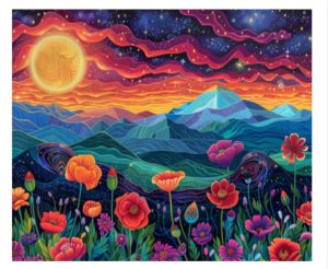 Acrylic Paint By Numbers Night At The Mountaintop Painting By Numbers on Canvas Coloring By Number for Adults Paint Digital Art
