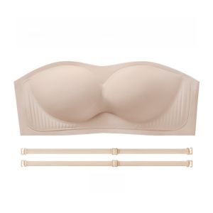 MONCAICHAN | Dream Color Morning เสื้อชั้นในไร้สายแบบเกาะอกสำหรับผู้หญิง ป้องกันการลื่นไหล หน้าอกเล็ก ไร้ตะเข็บ บาง เสื้อชั้นในแบบเกาะอกป้องกันแสง