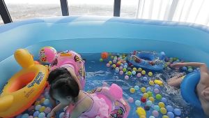 Kolam Renang Karet Anak Dewasa Keluarga 3 Rings Jumbo Besar Mandi Bola Murah Inflatable Swimming Pool For Kids / Kolam Renang Anak / Kolam Renang Karet / Luar Ruangan 305cm/260cm/200cm kolam renang anak jumbo petak karet bahan tebal 2.1M kolamrenang anak