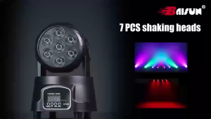 7LEDX10W KTV Shaking Head Headlamp Clear Bar Dyed Seven Par Lights KTV Flash Laser Light