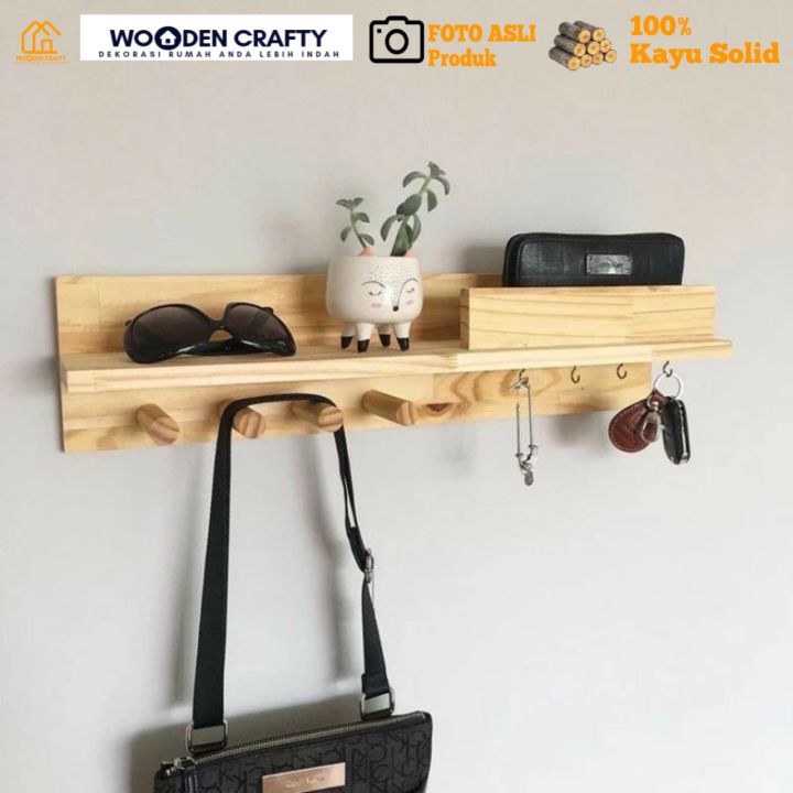 Layout Rak Kunci Gantungan Kunci Minimalis Key Holder Rank Dinding Rak Buku Serbaguna ...