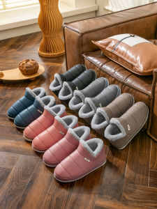 Dép Bông Mùa Đông Chống Trượt Đế Dày Lót Lông Cừu Trong Nhà Cho Nam Và Nữ Đi Trong Nhà Đế Cao Su Chống Thấm Nước