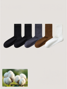 Antibacterial Deodorizing Sweat Absorbent Breathable Non Pilling Mens Mid-Calf Socks