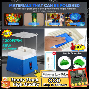 👍High Quality+COD👍Stained Electric Glass Grinder With Acrylic Baffle Automatic Watering Edging Machine，Portable DIY Diamond Glass Polishing Machine With 5/8" & 1" Grinder Bits 4200RPM Glass Grinding Tool