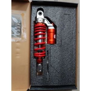 Shock Belakang  Mio 011-305 2stelan(fungsi klik adjuster damping & klick rebound) Full CNC Mio White