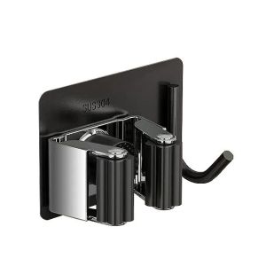 Gantungan Sapu Pel Stainless Steel Dengan Hook Serbaguna Klip Holder Tempel Dinding