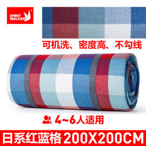 ผ้าปูพื้นปิกนิกกลางแจ้งลายสก็อตสีแดงและขาว ขนาดใหญ่ หนา กันน้ำ กันชื้น ส่วนบนเป็นผ้าโพลีเอสเตอร์ ส่วนล่างเป็น TPU