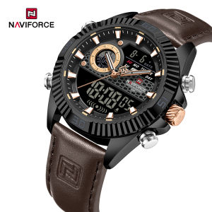 NAVIFORCE Original Watch for Men Brand New Double Display 30m Waterproof Multifunction Watch with Small Dial Luminous Date Day Watches NF9262L