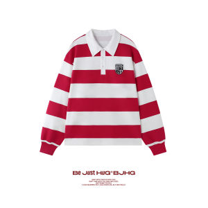 BJHG | Áo Sweater Polo Sọc Cổ Điển Phong Cách Học Đường Mỹ Thu