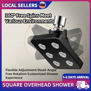 Premium Matte Black Shower Head Water Booster 360° Adjustable Rainfall Showerhead Replacement Universal Standard
