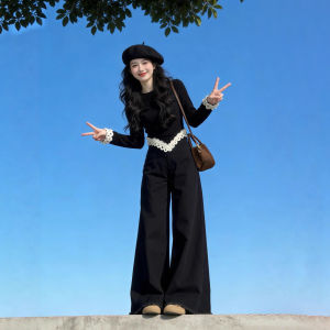 XUECAIQI | Stylish Elegant Lace-Knit Set Winter Clothing