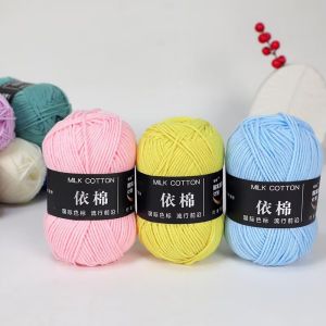1pc Milk Cotton Knitting 4ply Cotton Yarn Wool Yarn Needlework Dyed Lanas For Crochet Craft Sweater Hat Dolls At Low Price