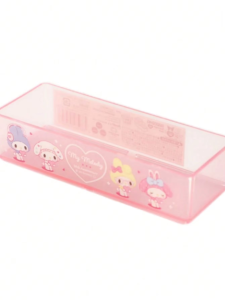 Sanrio | 1pc Hello Kitty desktop Storage Box Rectangular Transparent Uncovered Storage Box for Jewelry and Cosmetics