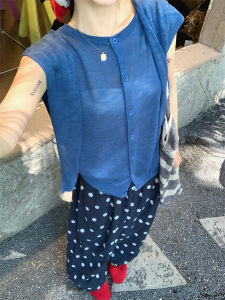 QIAONIAOGE | กางเกงขายาวผ้าลินินลายจุดสำหรับผู้หญิง ระบายอากาศได้ดี ทรงหลวม ทรงเอวสูง ทรงลำลอง ฤดูร้อน 2025