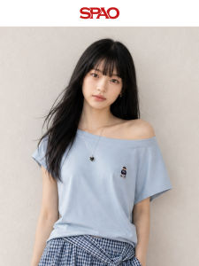 spao | Slimming Shoulder-baring Short Sleeve T-Shirt Women