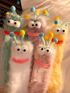 Cute Plush Thickened Mid-calf Socks for Women Home Floor Socks Cartoon Pattern Sleep Socks Comfortable Soft Fabric Winter Socks