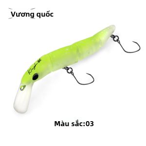 Mồi Câu Cá Giả Kingdom 70mm 4.3g Kiểu Minnow Khớp Nối Lặn Sâu Móc Đơn Dành Cho Cá Hồi Cá Hồi Nước Ngọt Cá Vược Cá Chó Cá Mú Cá Hồi Trắng
