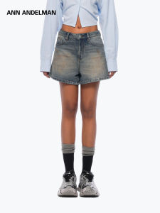 ANN ANDELMAN | Vintage Distressed Dog Print Denim Shorts
