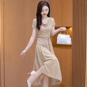 MAIMEI | Dangle Neck Two-piece Set Dress for Petite Women Summer Elegant