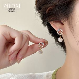 WENXI | Luxurious Dignified Ear Hoop No Ear Piercing Pearl Earrings