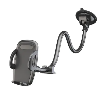 Solid Car Truck Phone Mount Holder with 11.8-Inch Gooseneck Long Arm Anti-Shake Stabilizer Compatible All Cell Phones iPhone