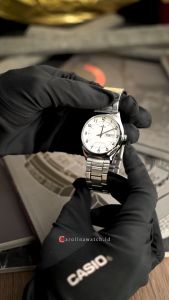 Jam Tangan Pria Casio MTP-V006D-7B2 Analog White Dial Stainlees Steel Band