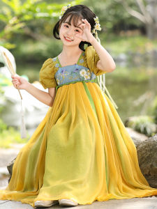 Princess Style Ancient Chinese Dress for Girls Summer New Arrival Childrens Clothing Traditional Costume Little Girl Skirt