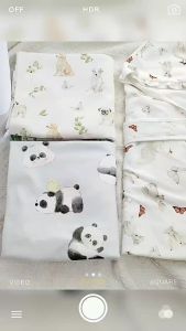Newborn Baby Cotton Receiving Blankets & Infant Cartoon Hooded Towels