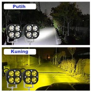 Lampu Sorot Tembak Led 4 Titik Mata 40Watt Mobil Motor 12V/24V