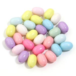 100 Hạt Cườm Acrylic Nhiều Màu Sắc Hình Trụ 10mm Hạt Cườm Tròn Oval Làm Vòng Tay Vòng Cổ Tự Làm