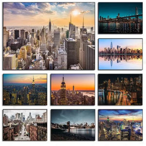 Jigsaw Puzzle for Adults 1000Pieces NYC Night Skyline Landscape Artwork DIY Craft Home Wall Decoration Gift Idea