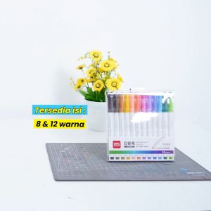 Deli 8/12 Warna Spidol Papan Tulis Mudah Dihapus & Menggambar S504 S506