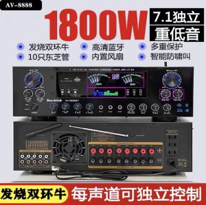 Professional 7.1 Channel Home Cinema Bluetooth 5.2 Amplifier High Power Surround Stereo Super Bass for Home Use KTV